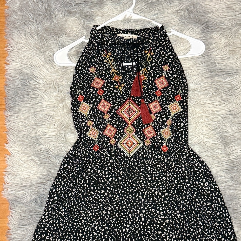 THML Black and White  with Colorful Embroidery